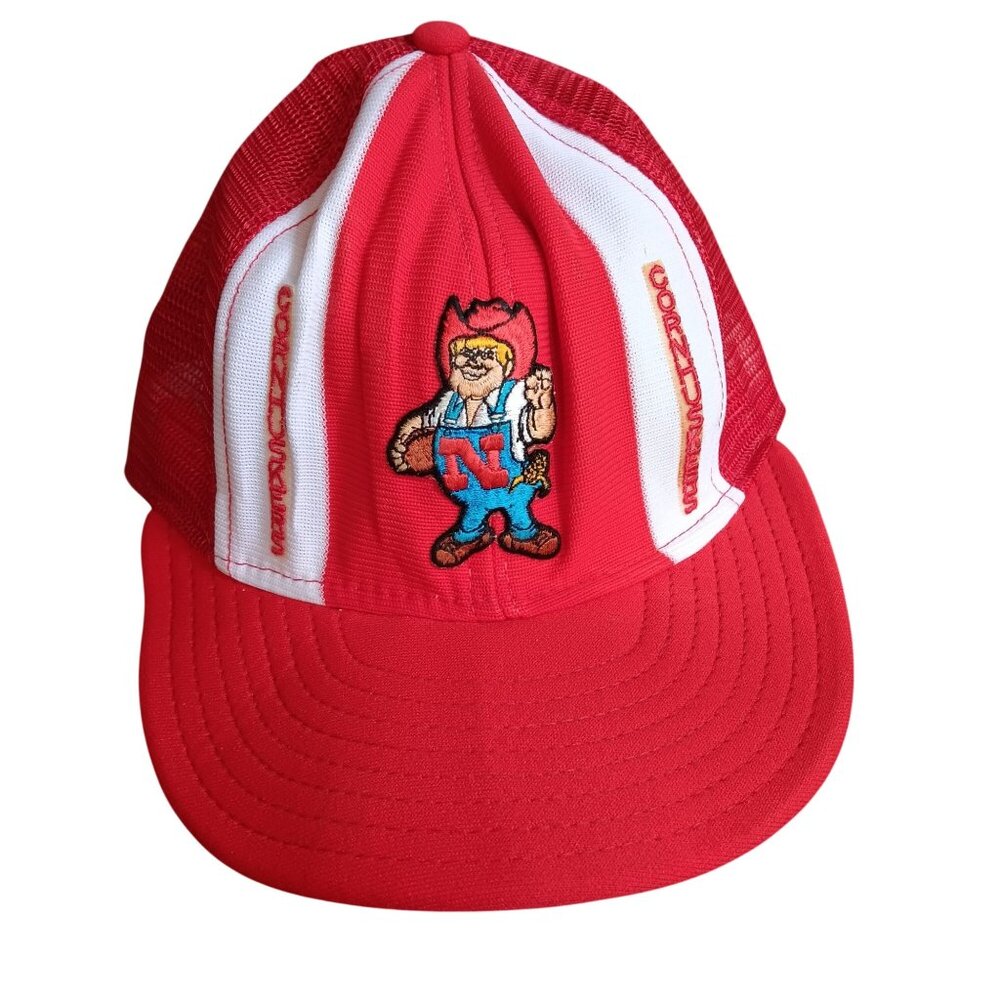 Vtg Nebraska Cornhuskers Trucker Hat Herbie Husker 1980's Big Red Lucky Stripes